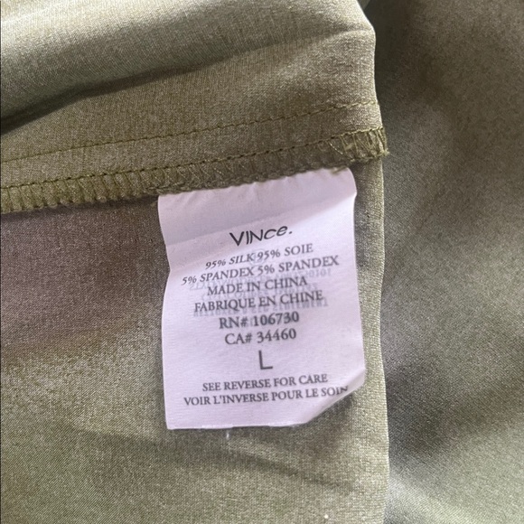 Vince Olive Green Silk Ombre Dress Size Large - Picture 7 of 7